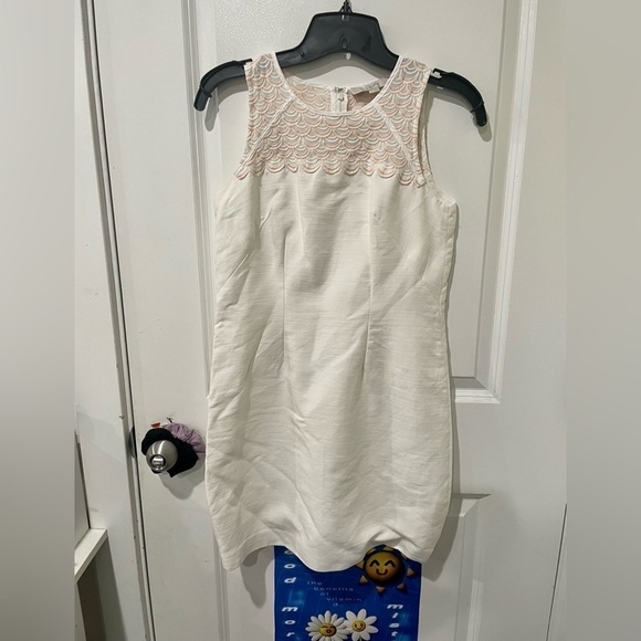 Loft Ivory Bodycon Lace Pencil Dress - Picture 1 of 5